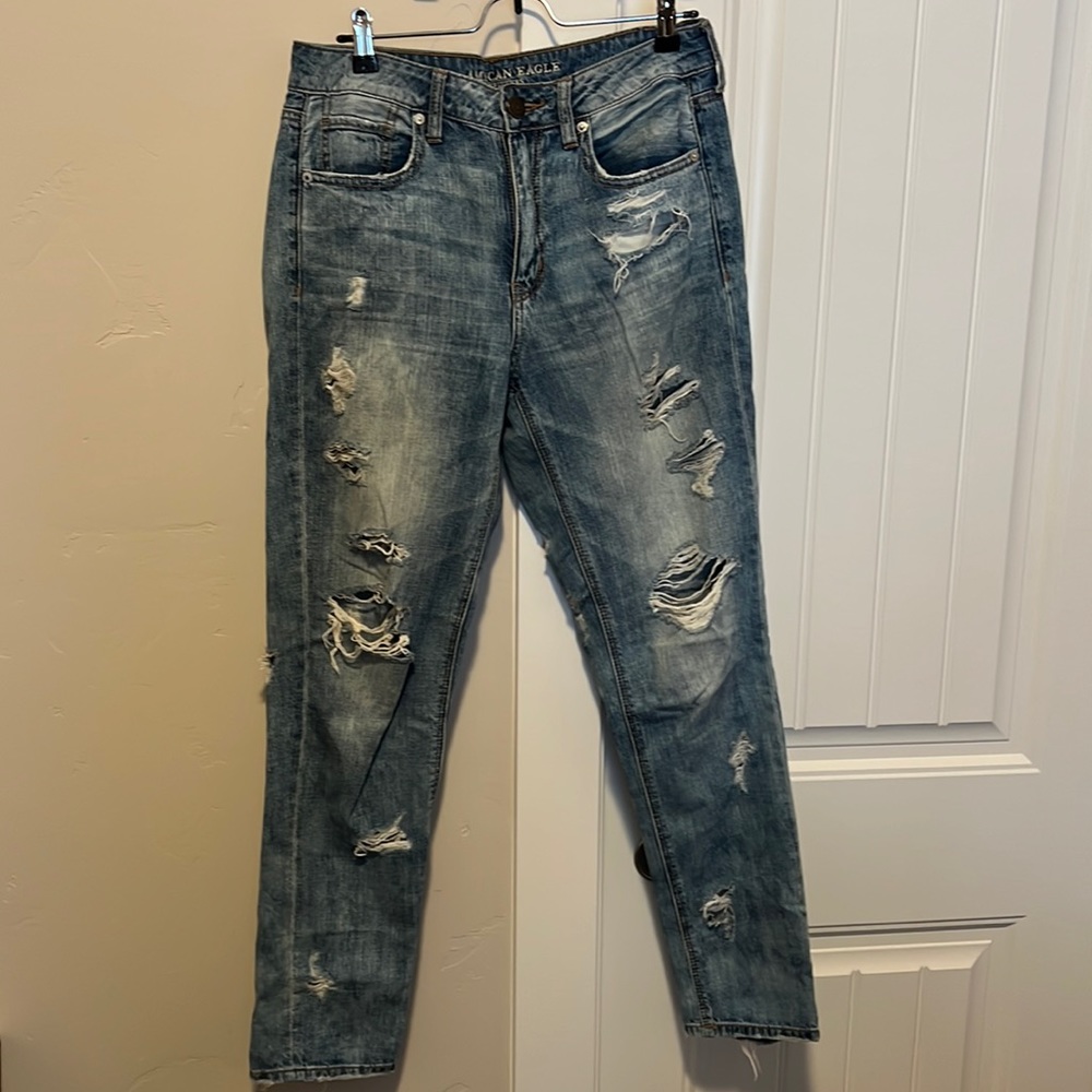 Womens American Eagle Hi Rise Tomgirl Jeans 6 Long